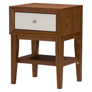 Gaston Two tone Modern Accent Table and Nightstand   Walnut/White