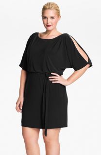Jessica Simpson Cold Shoulder Matte Jersey Blouson Dress (Plus Size)
