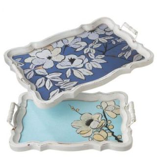 Filament Design Sundry Wood Cherry Blossoms Decorative Tray (Set of 2) DISCONTINUED 107709