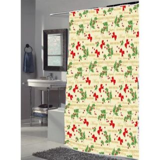 Carnation Home Fashions ''Merry Christmas'' Shower Curtain