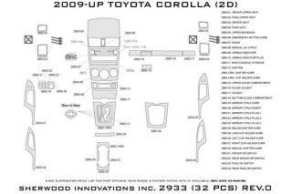 2009, 2010, 2011 Toyota Corolla Wood Dash Kits   Sherwood Innovations 2933 R   Sherwood Innovations Dash Kits