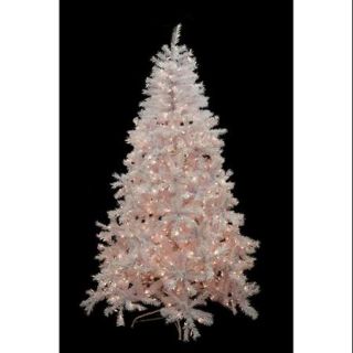 9' Pre Lit White Cedar Pine Artificial Christmas Tree   Clear Lights