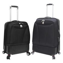US Traveler 2 Piece Versatile Hybrid Spinner Luggage Set Black
