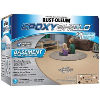 Rust Oleum Epoxy Shield Basement Floor Coating Kit, Tan, 1 Gal. Model# 203008