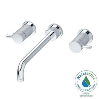 American Standard Serin Wall Mount 2 Handle Lavatory Faucet in Polished Chrome 2064.451.002