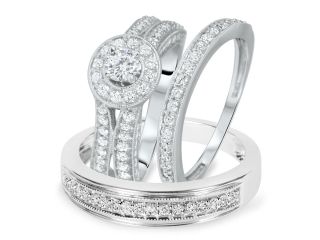 1 1/4 Carat T.W. Round Cut Diamond Women's Engagement Ring, Ladies Wedding Band, 