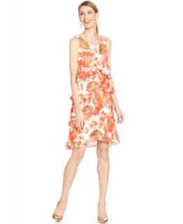 Vince Camuto Sleeveless Floral Print Blouson Maxi Dress