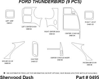 1997 Ford Thunderbird Wood Dash Kits   Sherwood Innovations 0495 CF   Sherwood Innovations Dash Kits