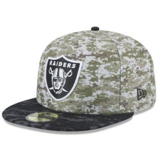 Oakland Raiders New Era 2015 Salute to Service On Field 59FIFTY Fitted Hat   Camo