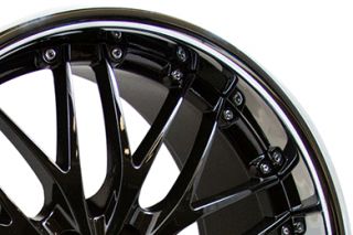 XXR 51799132   5 x 120mm Single Bolt Pattern Gloss Black with Chrome Lip 19" x 9.5" 517 Wheels   Alloy Wheels & Rims