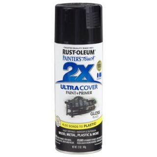 Rust Oleum Painters Touch 2X Spray Paint, Gloss Black, 12 oz. Model# 249122
