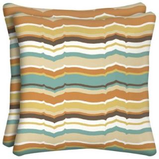 Hampton Bay Wave Stripe Outdoor Pillow (2 Pack) JE16554B D9D2