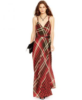 Polo Ralph Lauren Plaid Wrap Maxi Dress   Dresses   Women