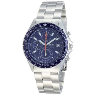 Seiko Mens Blue Dial Stainless Steel Multi function Watch   15599241