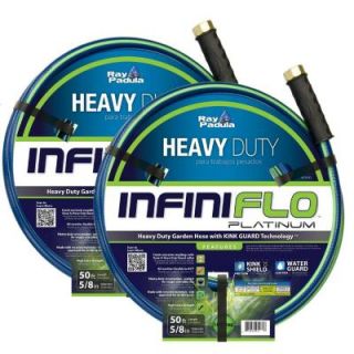 Ray Padula InfiniFlo Platinum 5/8 in. Dia x 50 ft. Heavy Duty Garden Hose (2 Pack) RP IFHD C   Mobile