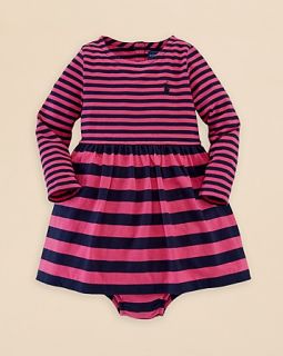 Ralph Lauren Childrenswear Infant Girls' Knit Cotton Jersey Stripe Dress   Sizes 9 24 Months