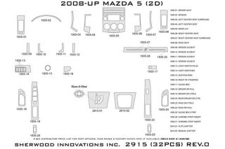 2010 Mazda 5 Wood Dash Kits   Sherwood Innovations 2915 R   Sherwood Innovations Dash Kits