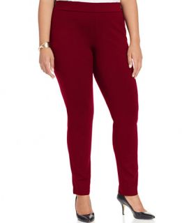INC International Concepts Plus Size Ponte Pull On Skinny Pants, Only
