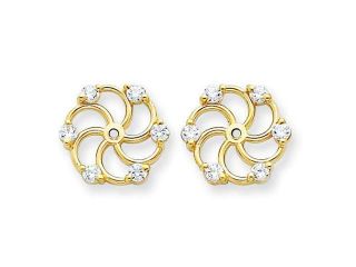 14K Yellow Gold  Diamond Earring Jacket Mountings, Stones Not Included