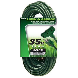 Prime Wire & Cable 35 Foot 16/3 SJTW Triple Tap Outdoor Extension Cord