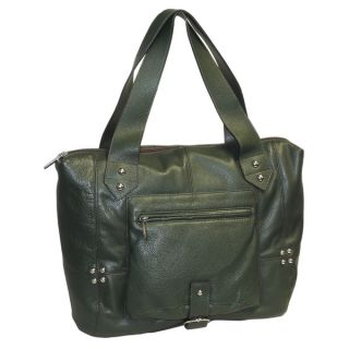 Buxton Leather Tote with Front Pocket Grommet Detail