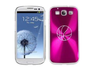 Hot Pink Samsung Galaxy S III S3 Aluminum Plated Hard Back Case Cover K239 Basketball