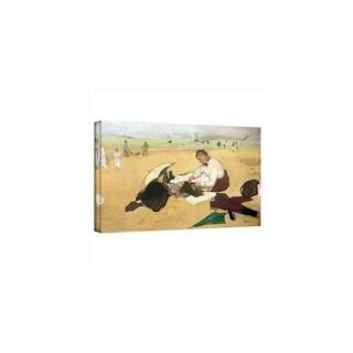 Artwal Beach Scene, Little Girl Having Her Hair Combed Gallery Wrapped Canvas by Edgar Degas, 18 x 36 Inch