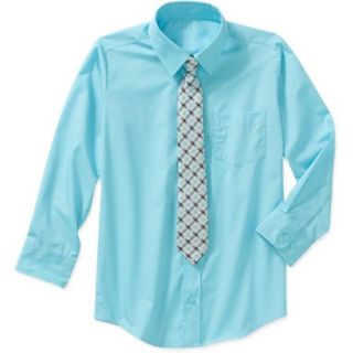 George Boys Solid Broadcloth Shirt Tie Set