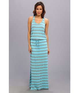 C C California Sandwashed Stripe Maxi Dress Scuba Blue
