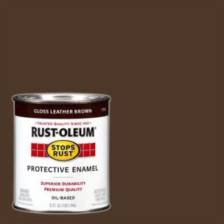 Rust Oleum Stops Rust 1 qt. Gloss Leather Brown Protective Enamel Paint (Case of 2) 7775502