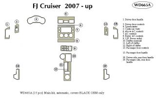 2007 2014 Toyota FJ Cruiser Wood Dash Kits   B&I WD665A DCF   B&I Dash Kits