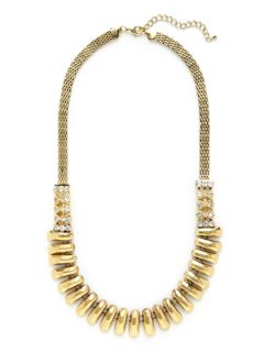 Gold & Crystal Mesh Chain Necklace by Leslie Danzis