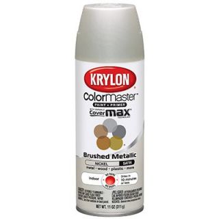 Krylon Colormaster Brushed Metallic Spray Paint, Indoor Use, Satin Nickel,11 oz. Model# K05125502