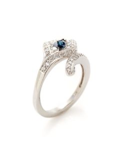 Estate Diamond & Sapphire Calla Lily Wrap Ring by Estate Fine Jewelry