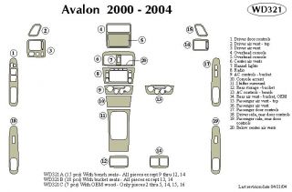 2000 2004 Toyota Avalon Wood Dash Kits   B&I WD321A DCF   B&I Dash Kits