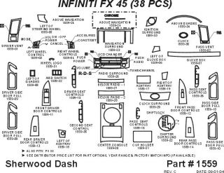 2003, 2004, 2005 Infiniti FX35 Wood Dash Kits   Sherwood Innovations 1559 N50   Sherwood Innovations Dash Kits