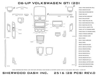 2006 2009 Volkswagen GTI Wood Dash Kits   Sherwood Innovations 2516 N50   Sherwood Innovations Dash Kits