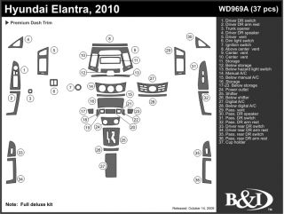 2010 Hyundai Elantra Wood Dash Kits   B&I WD969A DCF   B&I Dash Kits