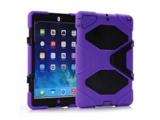iPad 5 Case iPad Air Case Rugged Heavy Duty Shock Proof Rubberized Hybrid PC+Silicone TPU Cover Hard Case with Kickstand for Apple iPad Air Generation 5 5th