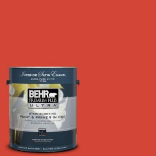 BEHR Premium Plus Ultra 1 gal. #S G 190 Red Hot Satin Enamel Interior Paint 775301