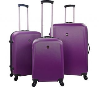 Travelers Club Ruby 3 Piece Round Shell Spinner Luggage Set