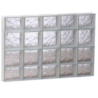 Clearly Secure 38.75 in. x 27 in. x 3.125 in. Wave Pattern Non Vented Glass Block Window 4028SDC