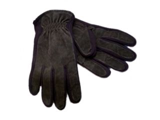 Dockers Mens Brown Suede Gloves with Stretch Sides & Warm Fleece Lining 