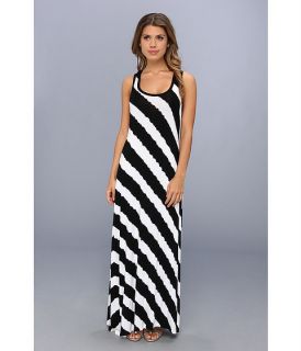 Calvin Klein Tie Dye Striped Maxi Dress Black White, Calvin Klein