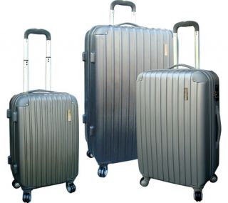 Travelers Club Chicago 3 Piece Expandable 4 Wheel Luggage Set   Silver