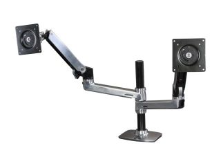 Ergotron 45 248 026 LX Dual Stacking Arm, Mounting Kit, Extends LCDs or laptop up to 25" 