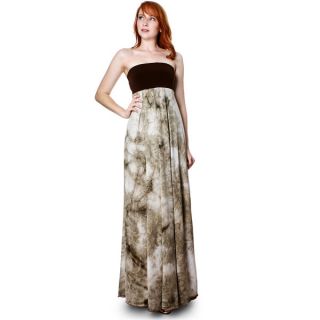 Evanese Womens Summer Cocktail Strapless Tube Tie dye Print Maxi Long