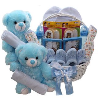 Double The Fun Twin Boys Blue New Baby Gift Basket    Art of Appreciation Gift Baske