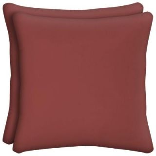 Hampton Bay Chili Solid Square Outdoor Throw Pillow (2 Pack) CE01554B D9D2