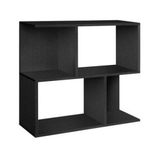 Way Basics zBoard Soho 2 Shelf Eco Bookcase, Side Table, Storage Shelf in Black Wood Grain PS 2S 1 BK